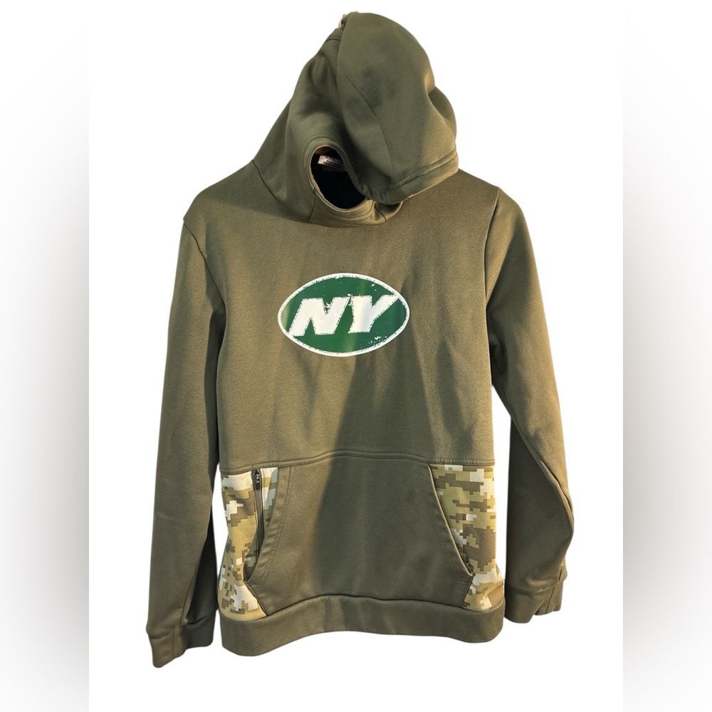New York Jets Hoodie Boys Large 14/16 Salute to Soldiers NFL Therma Fit Nike.